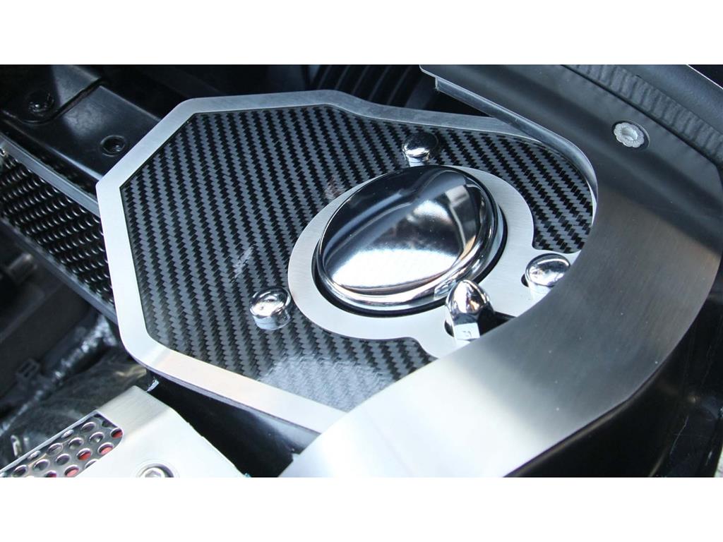 20-24 Conv Carbon Fiber Shock Tower Covers w/Brushed Trim