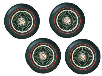 67 Wheels & Tires Package - 15x6 Bolt On w/ BFGoodrich Silvertown Radial Redline Tire 205/75/R15