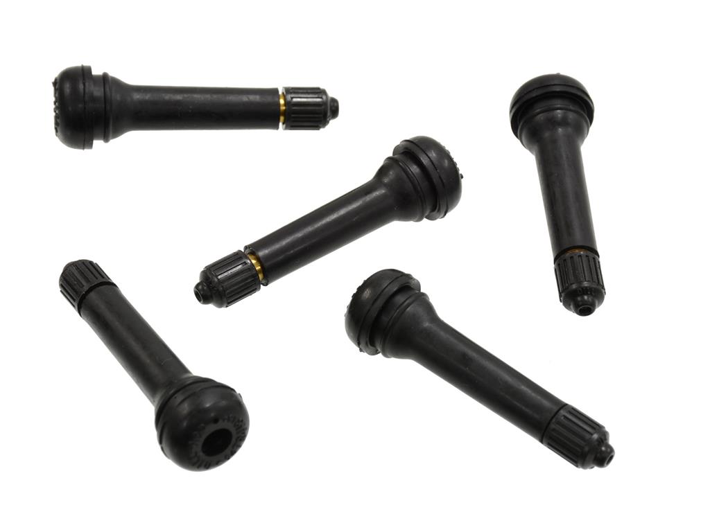 65-66 OE Tire Valve Stems w/Caps (Steel Wheels/Hubcaps)
