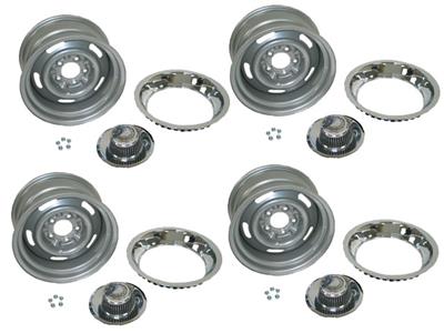 1969-1982 Rally Wheel Package With Correct Trim Rings