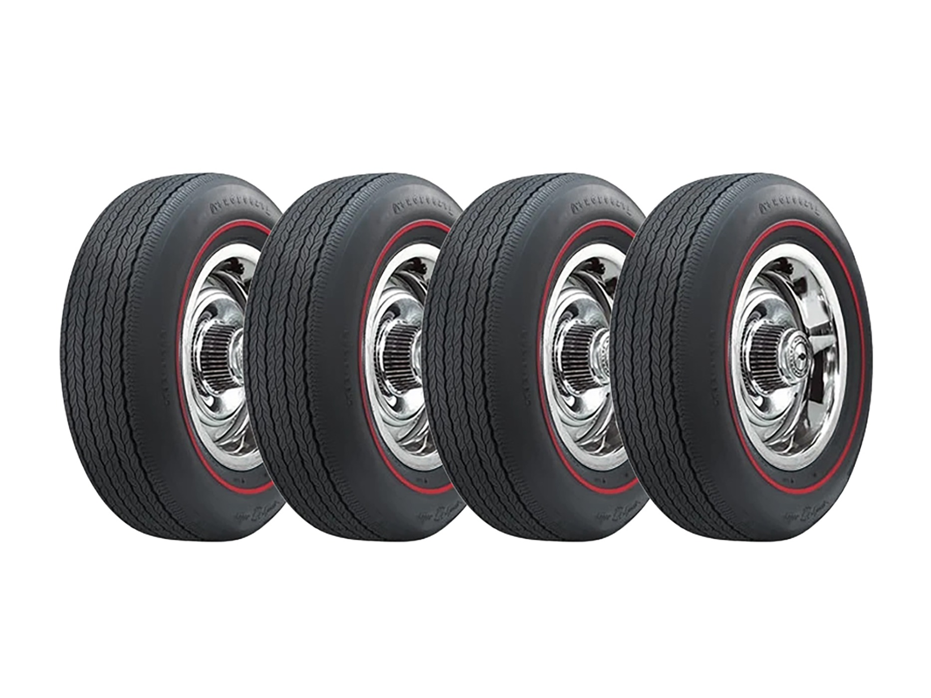 69-72 FR70-15 Firestone Red Line Radial Tire w/ Rally Wheels Mounted (ND)