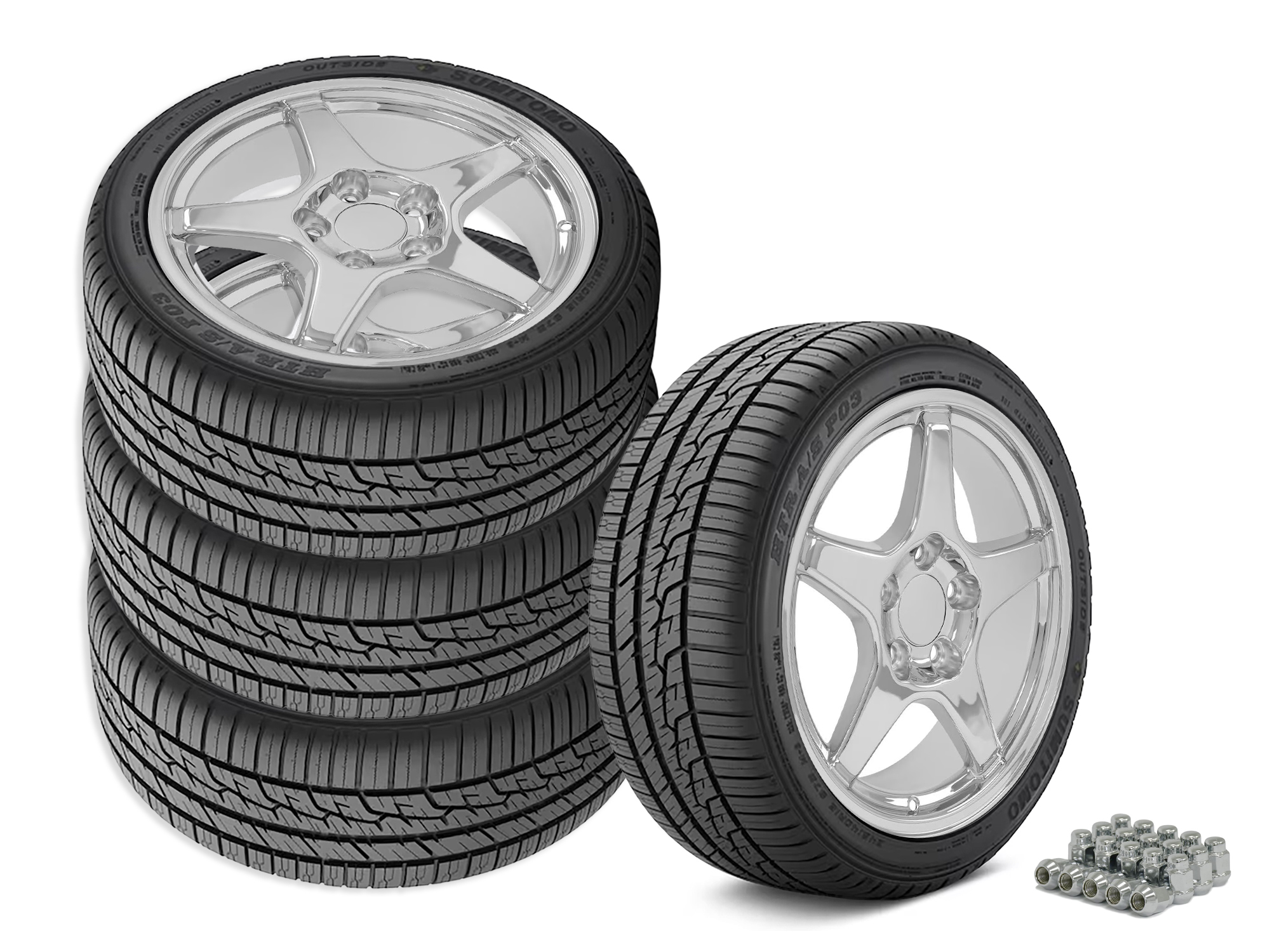 84-87 C4 ZR1 Style Chrome Wheel & Tire Package