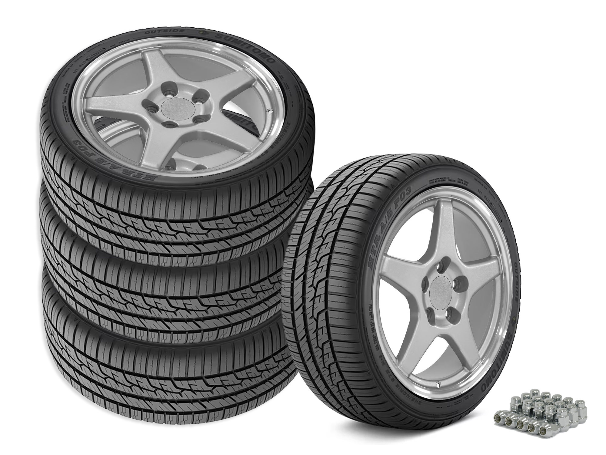 84-87 C4 ZR1 Style Wheel & Tire Package w/ Machined Lip