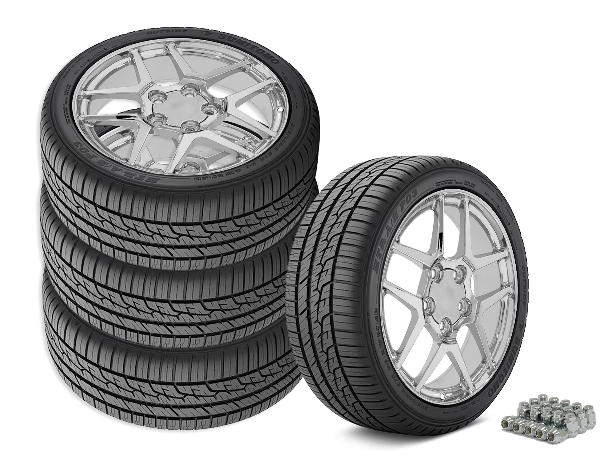 84-87 C5 Z06 Style Chrome Wheel & Tire Package