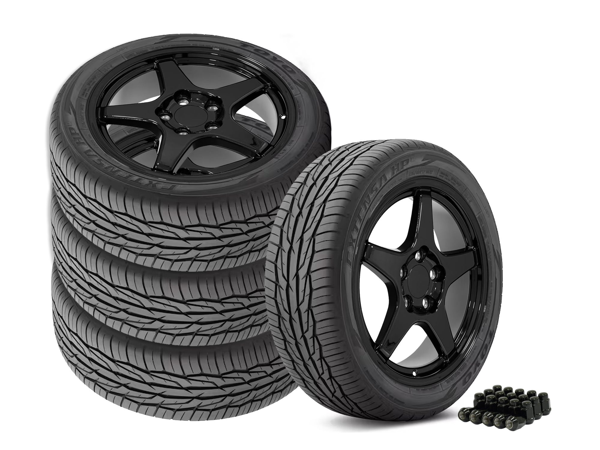 88-96 1996 Grand Sport Style Gloss Black Staggered Wheel & Tire Package