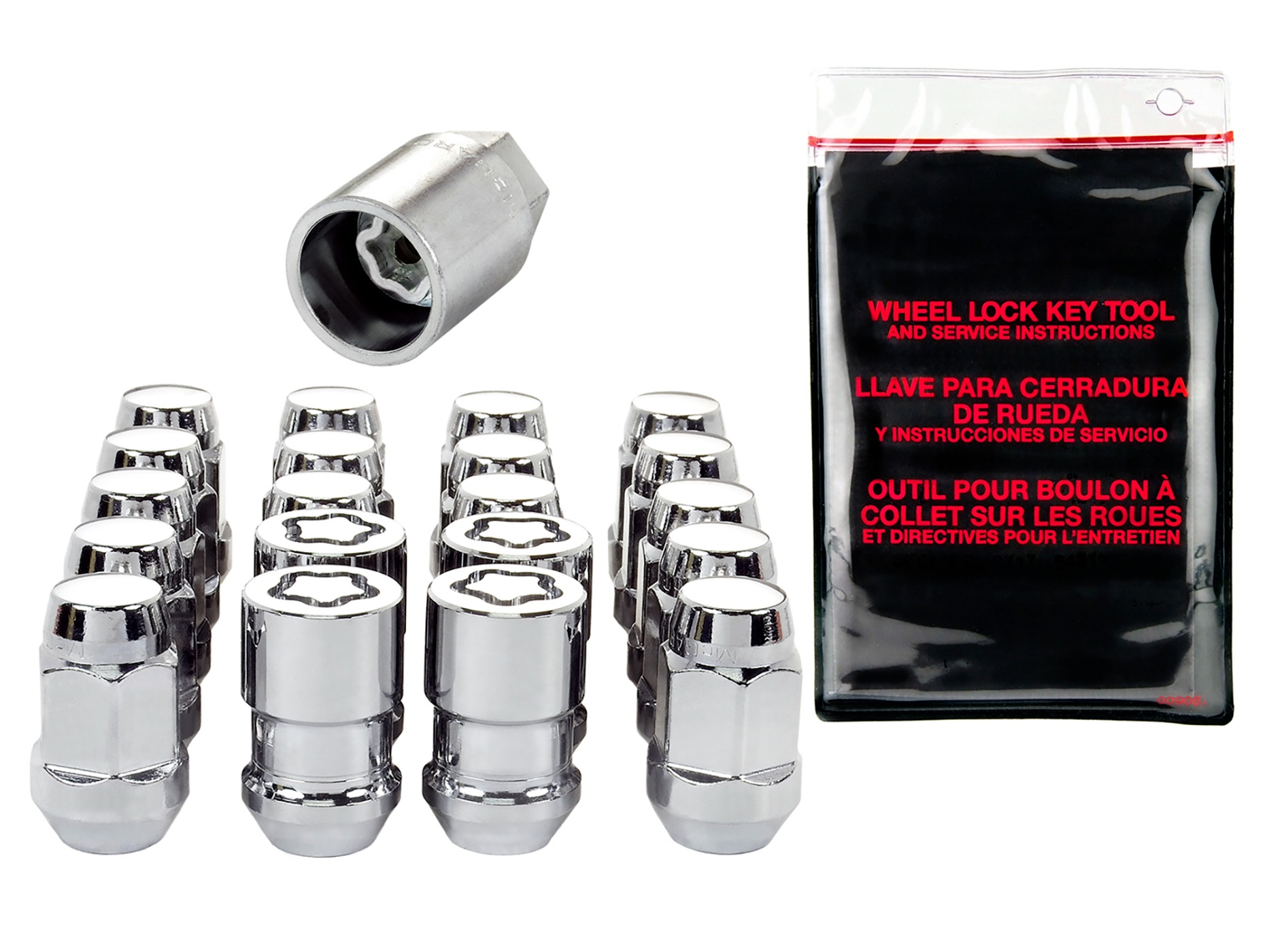1984-2019 C4-C7 Corvette McGard Chrome Cone Seat Lock & Lug Nut Set