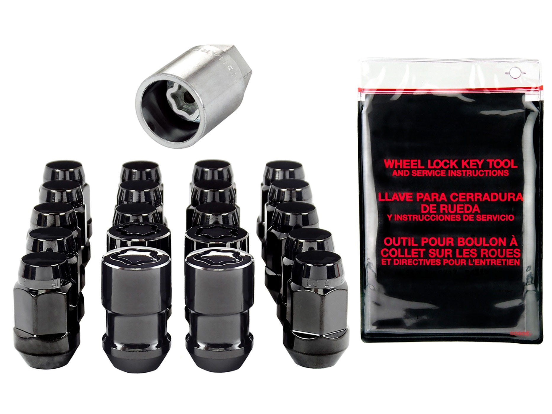 84-19 McGard Cone Seat Lock & Lug Nut Kit (Black)
