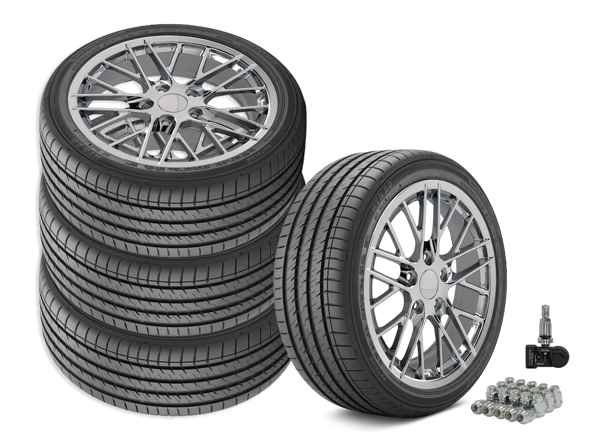 05-13 C6 ZR1 Style Chrome Wheel & Tire Package