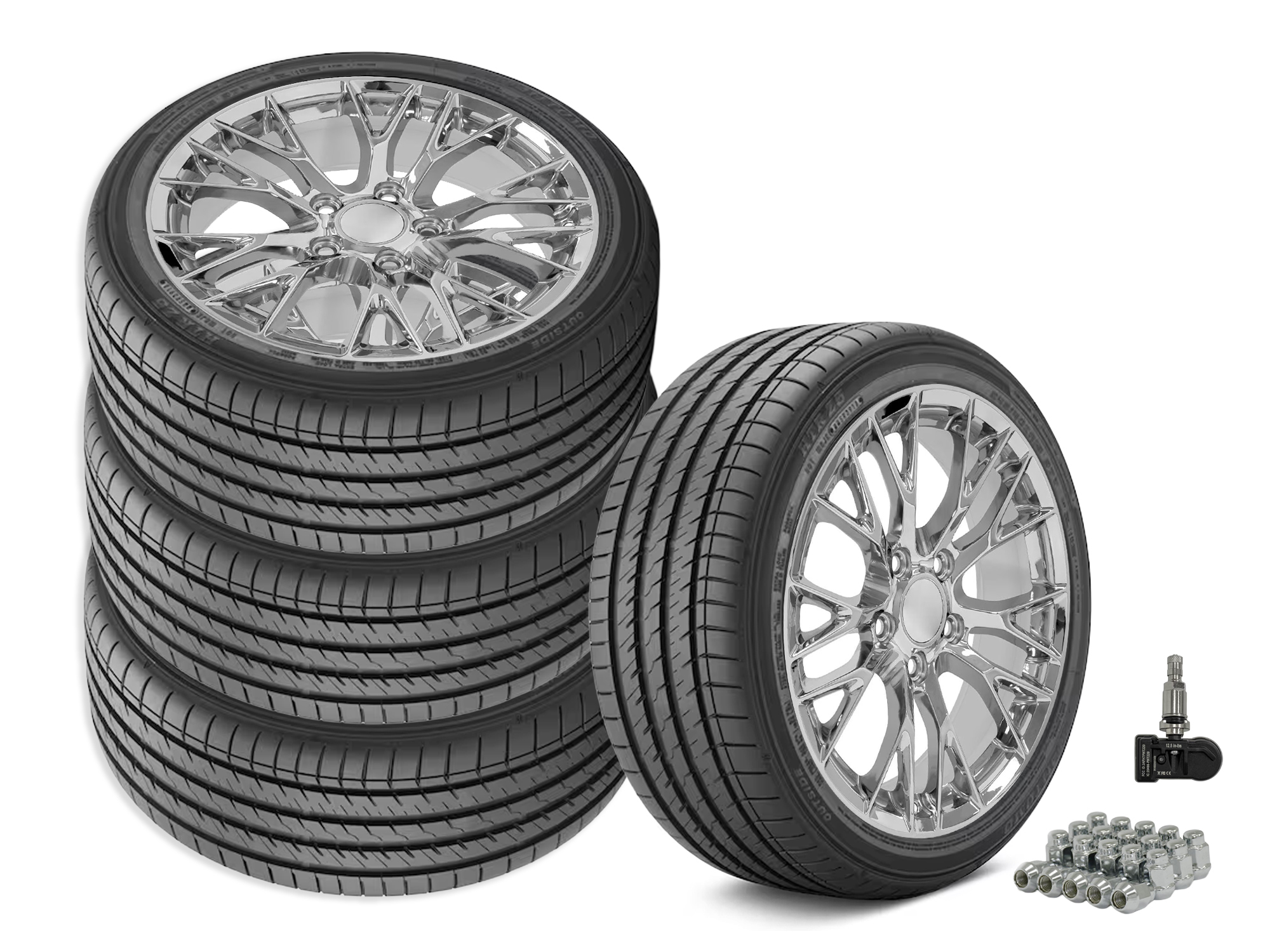 14-19 C7 Z06 Style Chrome Wheel & Tire Package