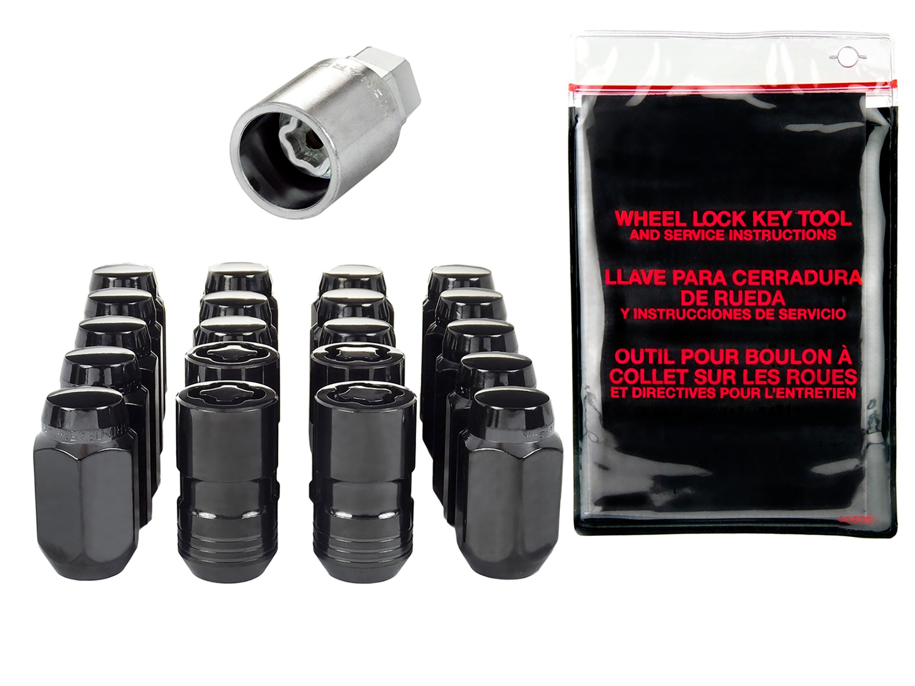 20-24 McGard Cone Seat Lock & Lug Nut Kit (Black)
