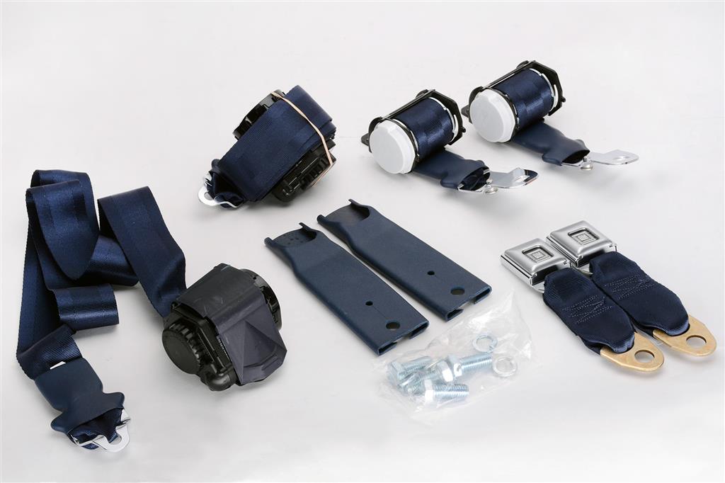 1972-1975 Dark Blue Seat Belts With Shoulder Harness - Scratch & Dent