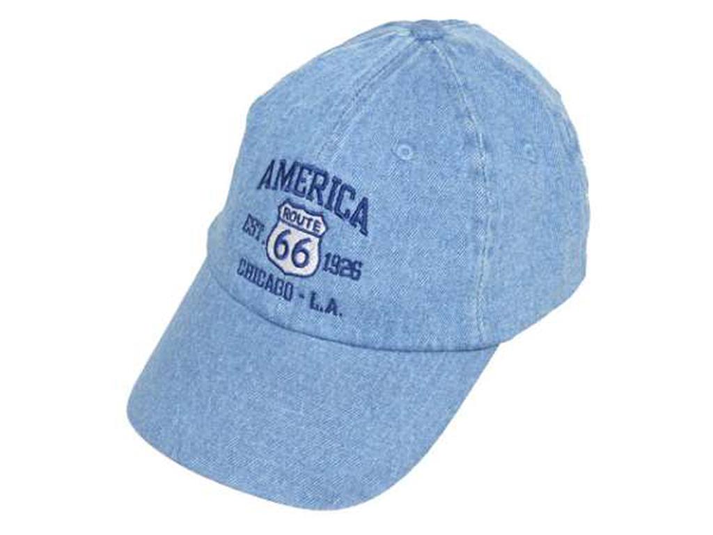 Route 66 Unstructured Blue Denim Hat