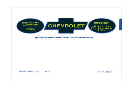 1963-1966E Corvette Owners Manual Bag