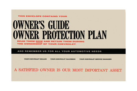 1958-1962 Corvette Owners Envelope