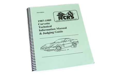 1987-1989 Corvette NCRS Judging Manual