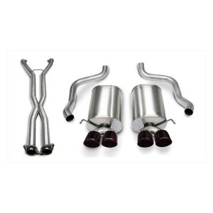06-08 LS2/LS3 A6 Auto Corsa Xtreme Cat-Back Exhaust System - Quad 3.5in Black Tips