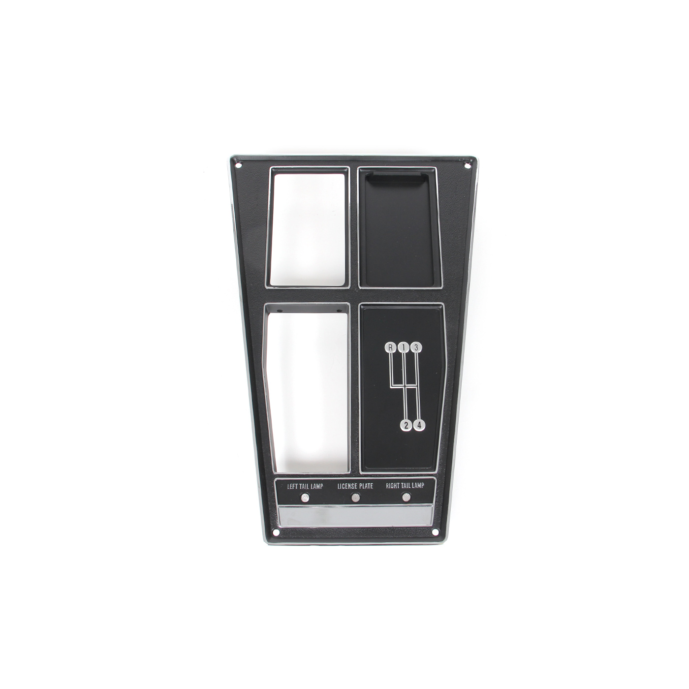 69 4-spd w/AC Shifter Console Upper Trim Plate