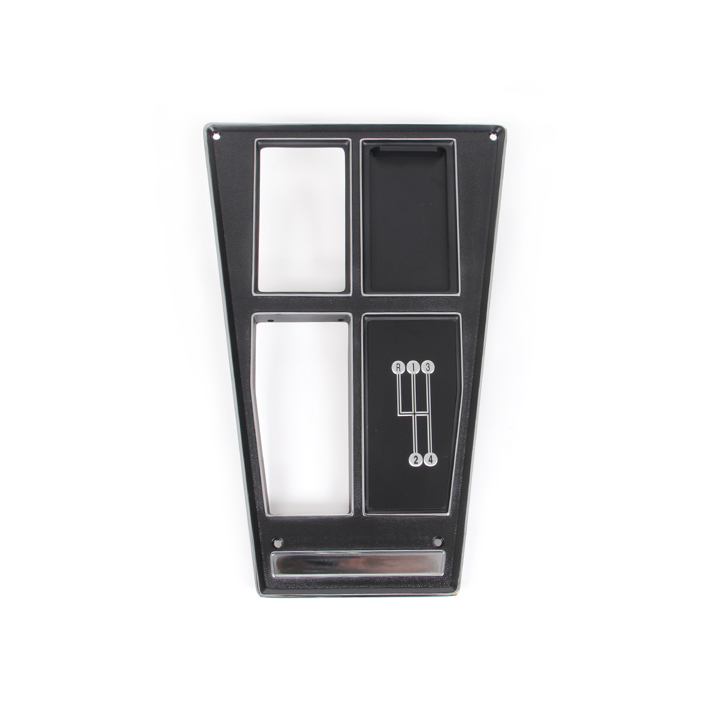 72-76 4-spd w/AC Shifter Console Upper Trim Plate