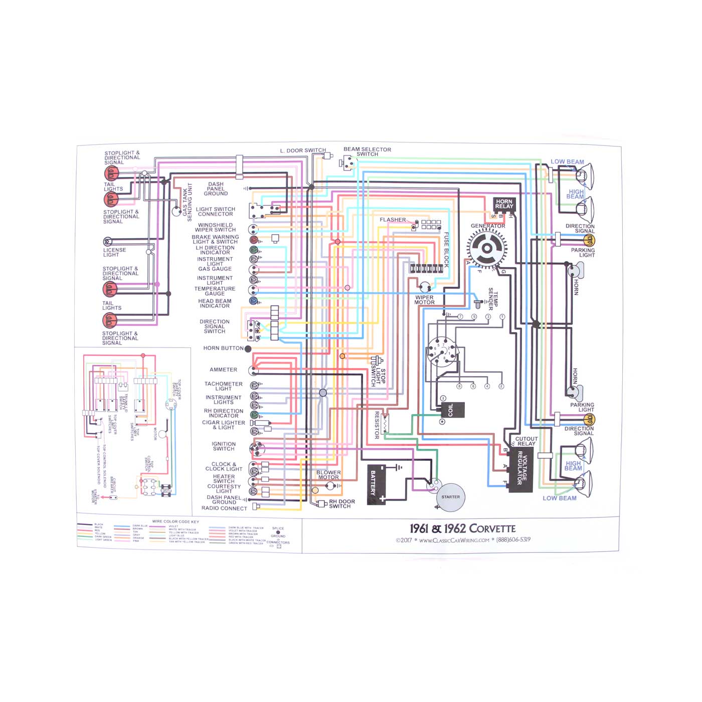 53-54 & 55 6-cyl Color Wiring Diagram (11 x 17)