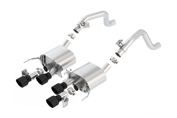14-19 LT1 & 17-19 GS w/Auto BORLA ATAK Exhaust System w/4.25in Round Intercooled Tips - Black (NPP Option