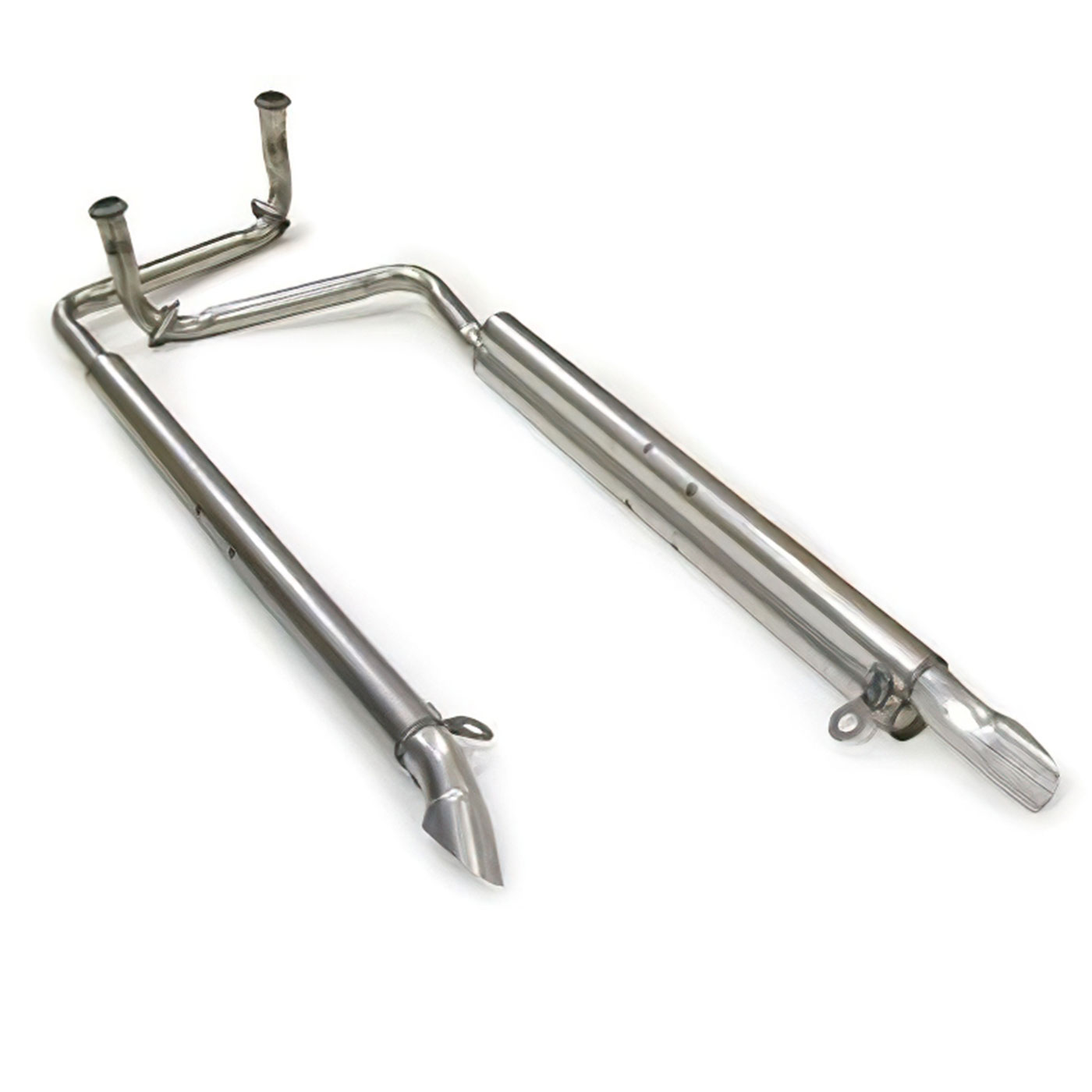 69 350 Side Exhaust Mufflers - Aluminized