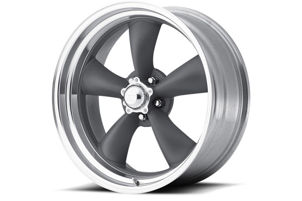 63-67 15x6 American Racing Torque Thrust II (Gray w/Polished Barrel)