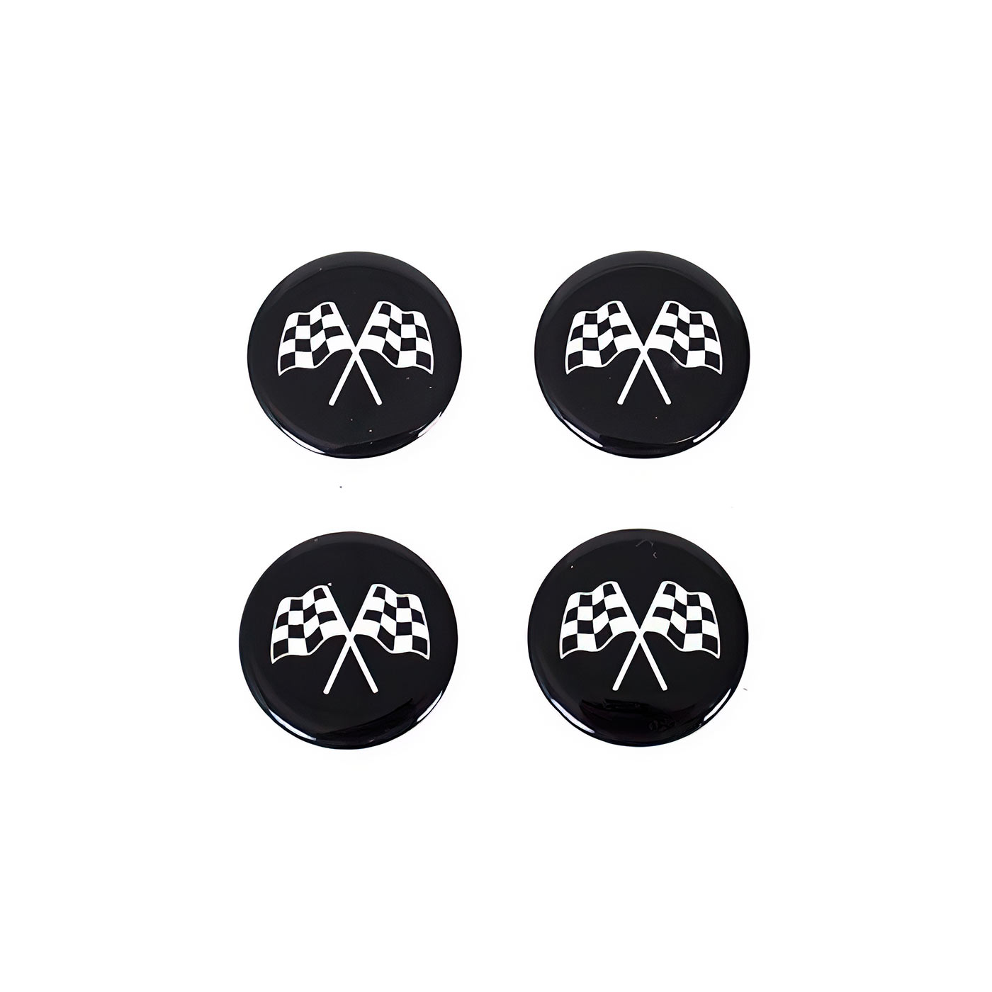 73-82 Aluminum Wheel Spinner Cross Flag Emblems
