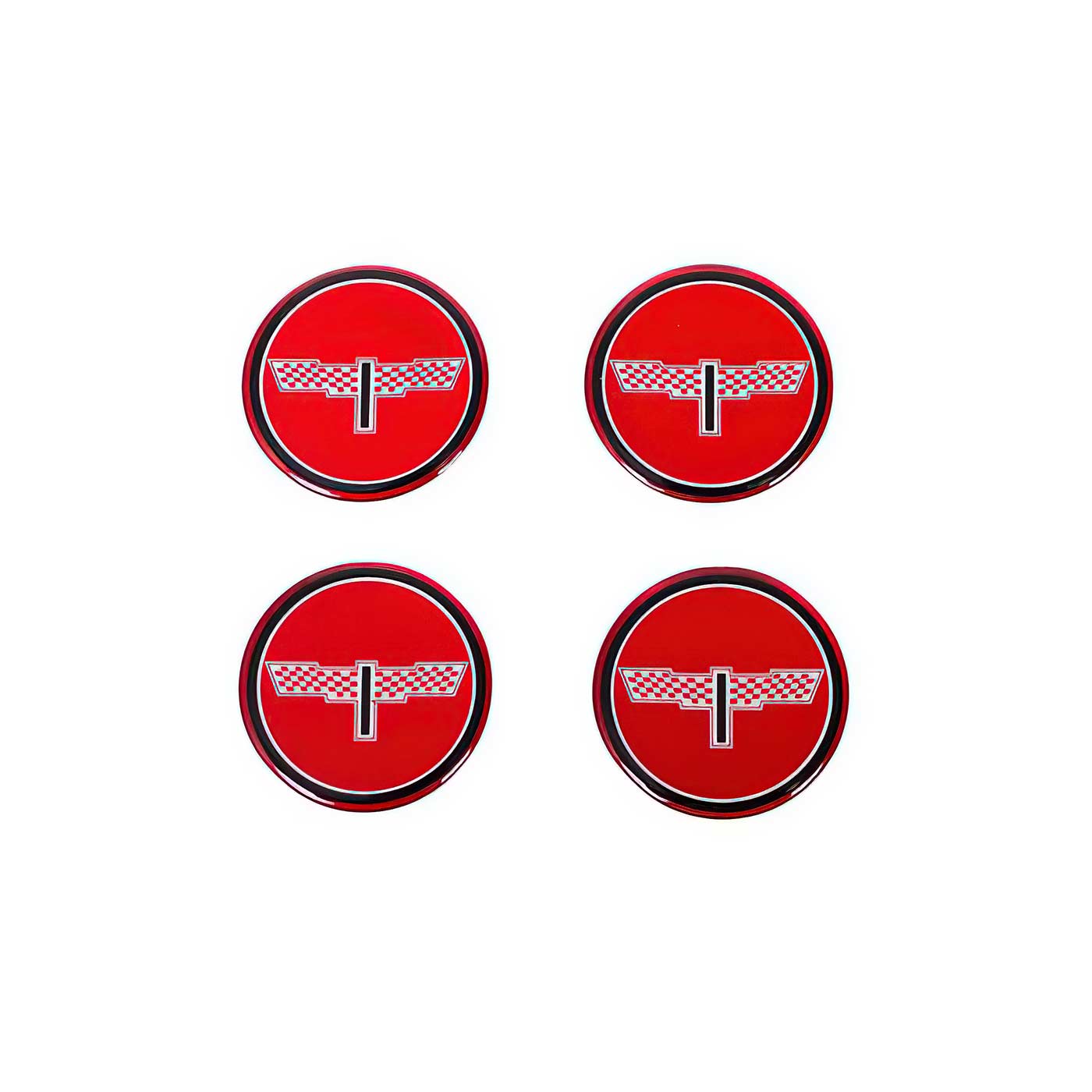 73-82 Aluminum Wheel Spinner Emblems - Victory Red