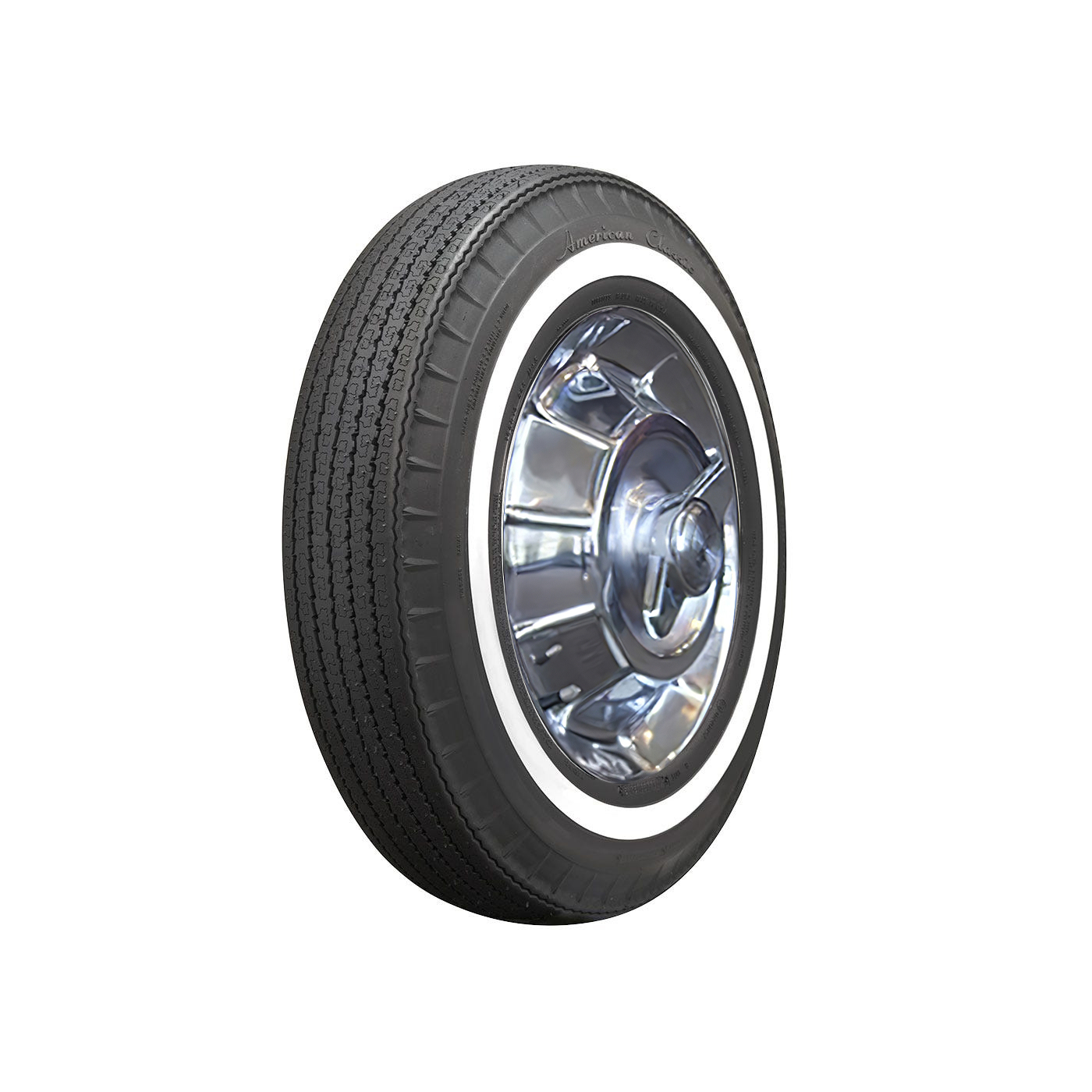 62-64 670R15 American Classic Bias Look Radial Tire - 1in Whitewall