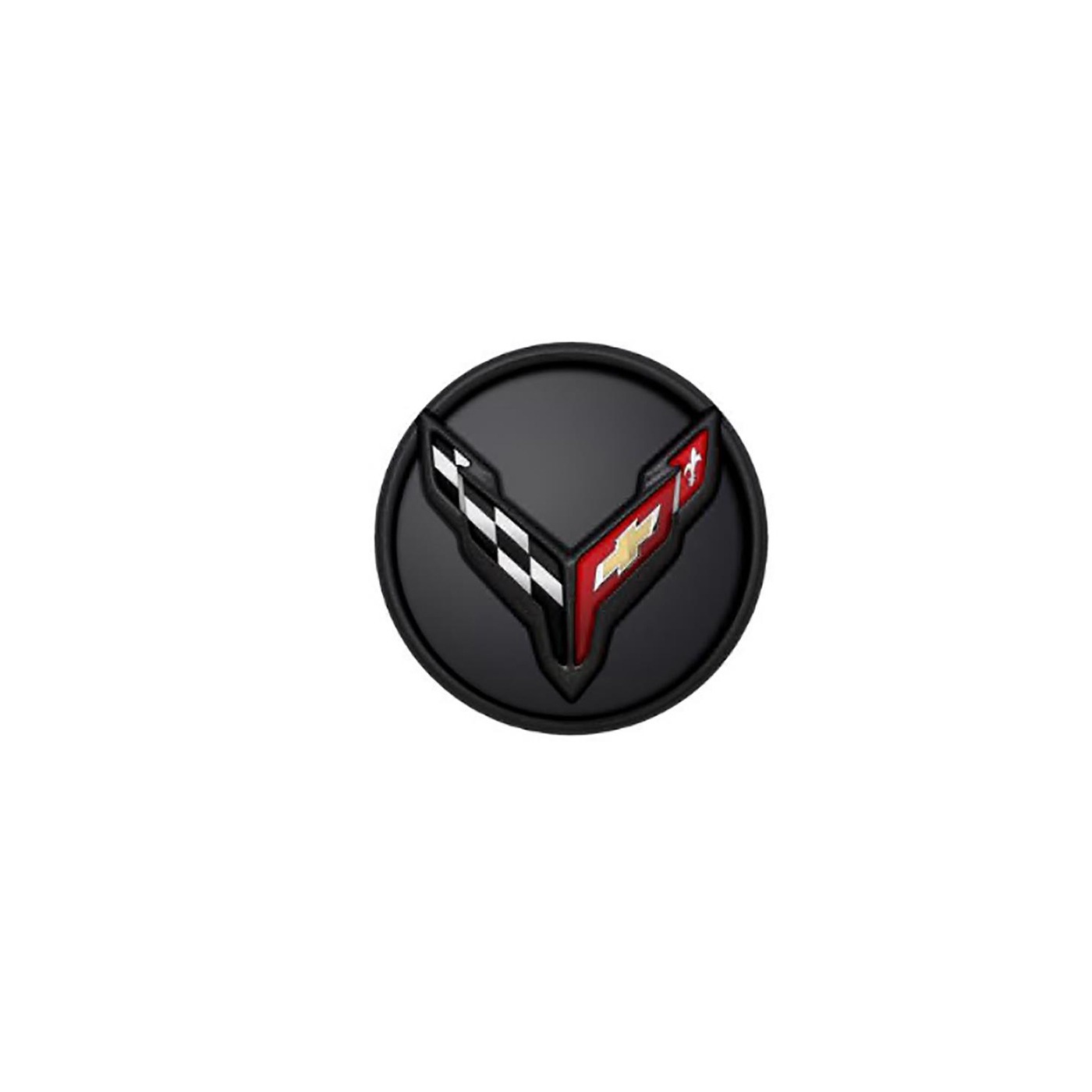 2020-2025 C8 Wheel Center Cap - Black w/ Black Trim