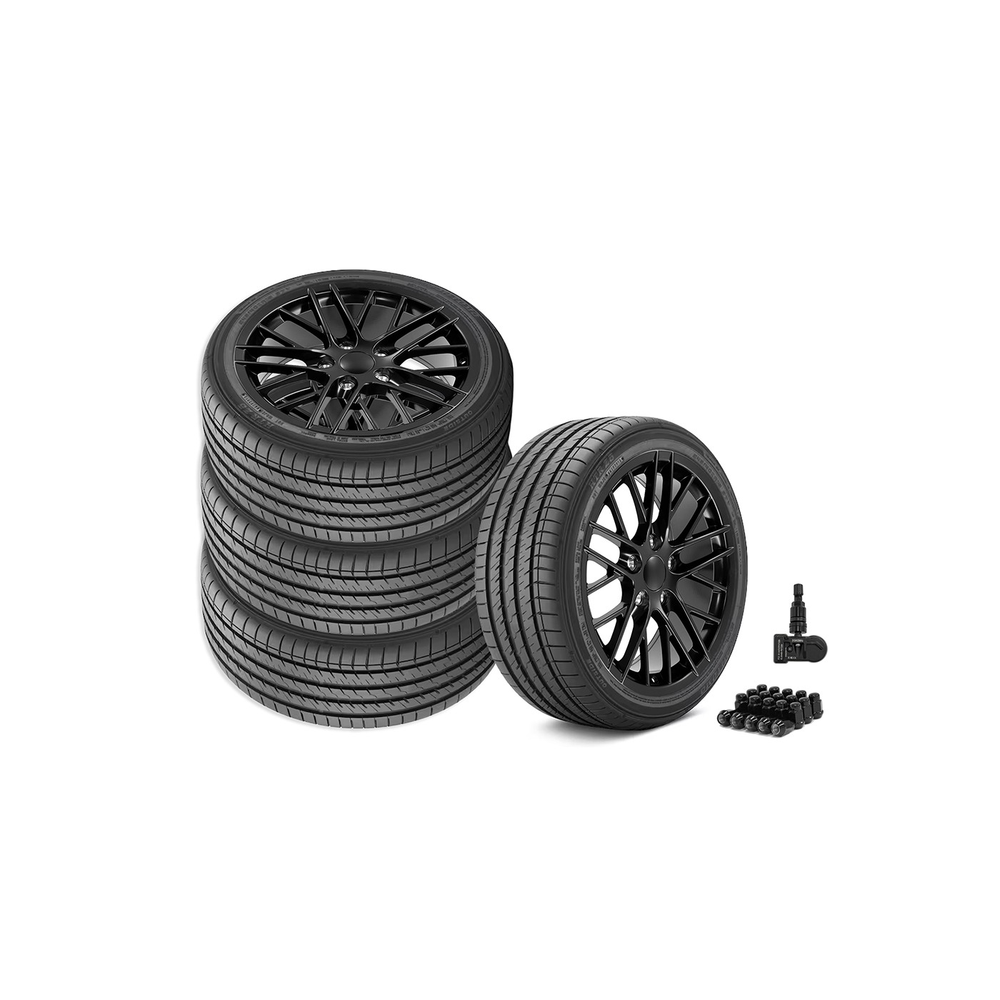97-00 C6 ZR1 Style Satin Black Wheel & Tire Package