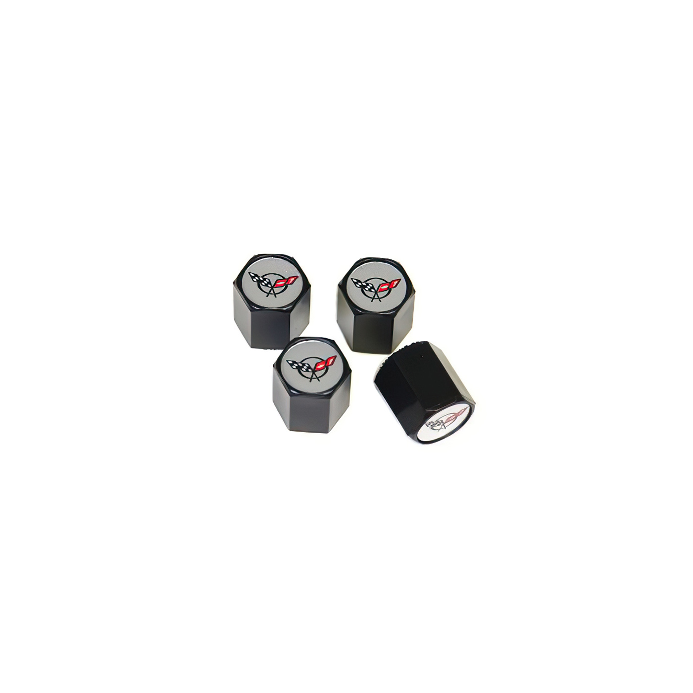 97-04 C5 Emblem Valve Stem Caps (Black)