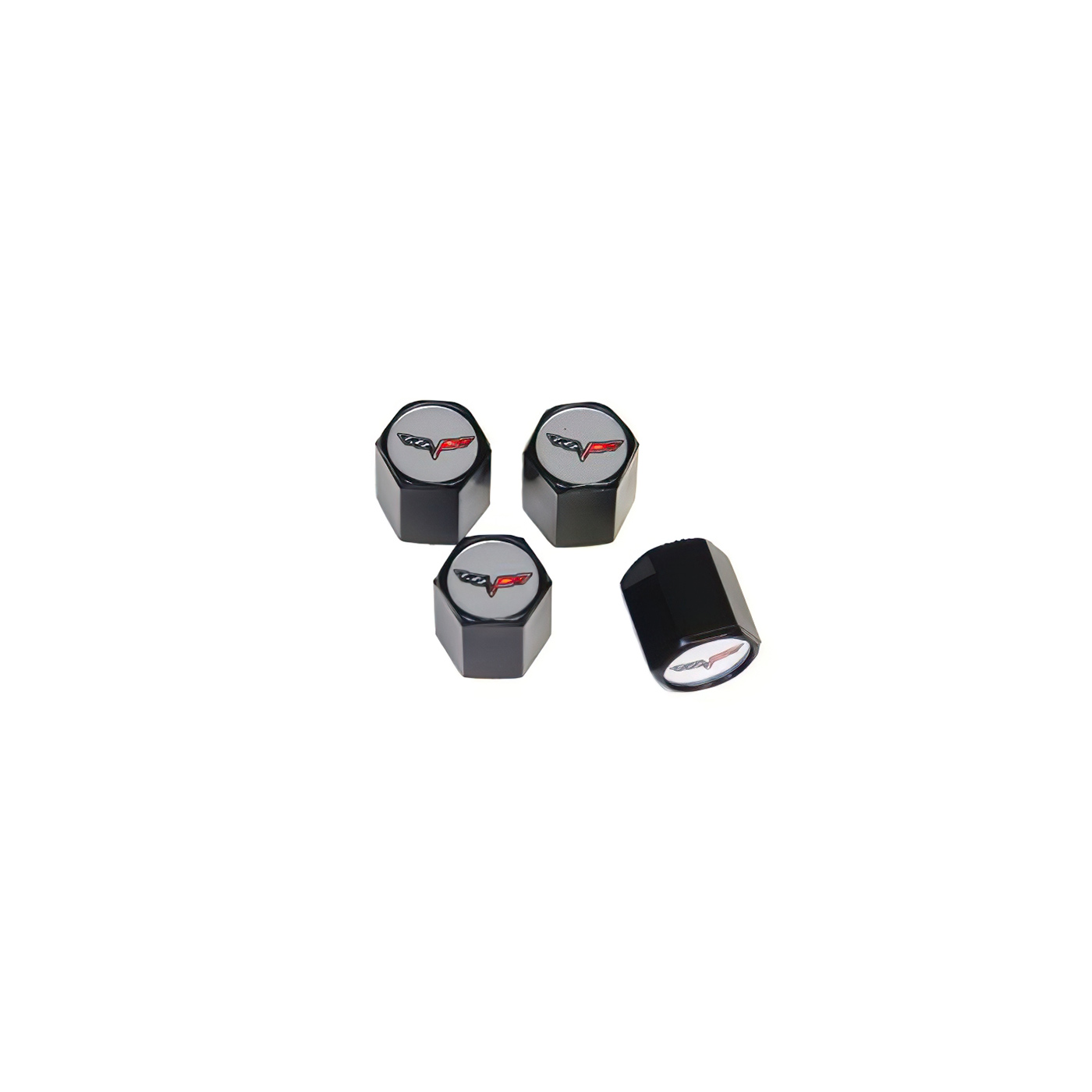 05-13 C6 Emblem Valve Stem Caps (Black)