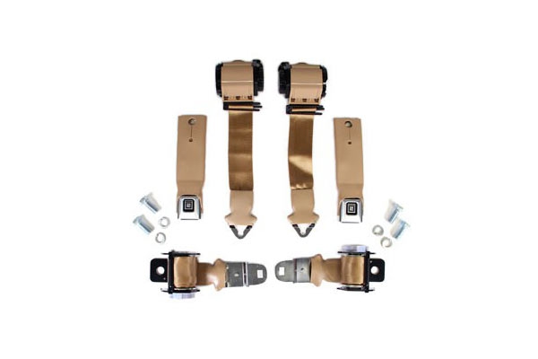 72-73 Coupe & Conv Seat Belt Set w/Shoulder Harness & Seat Belt Warning (Reproduction)