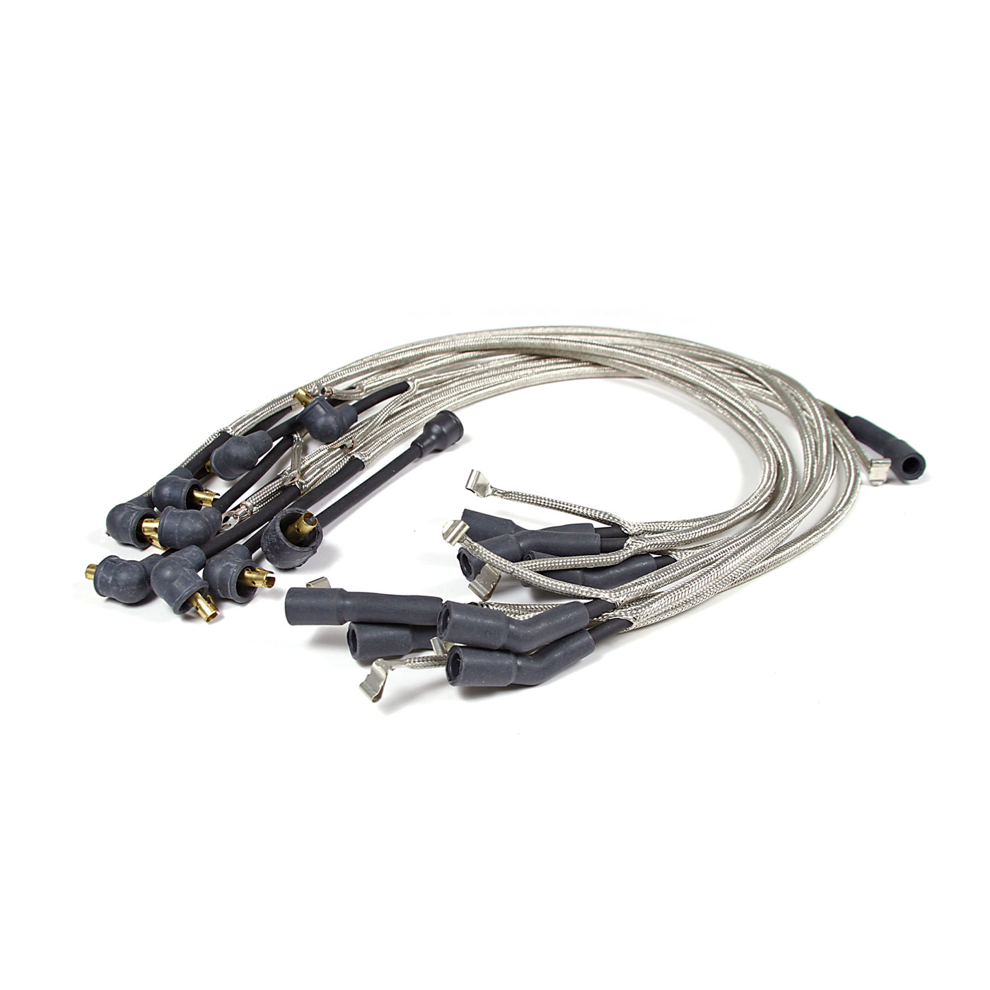 65-66 396/427 Braided Spark Plug Wires w/Ground Clips