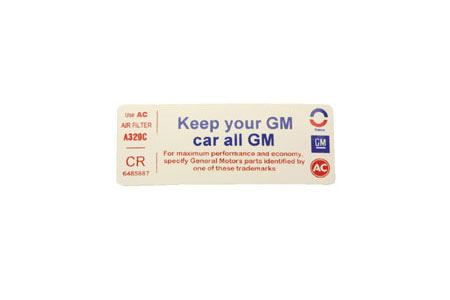 1972 Corvette Keep Your GM Car... Decal
