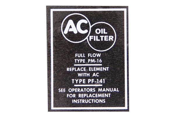 58-67 Oil Filter Canister White Decal