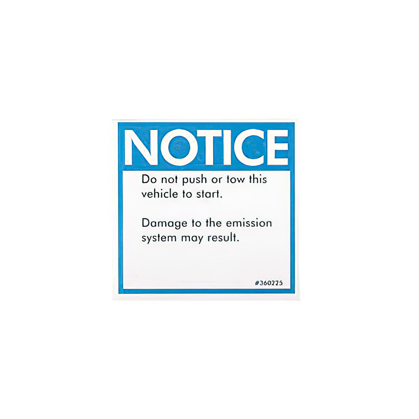 74-76 Sunvisor (Push Start) Label