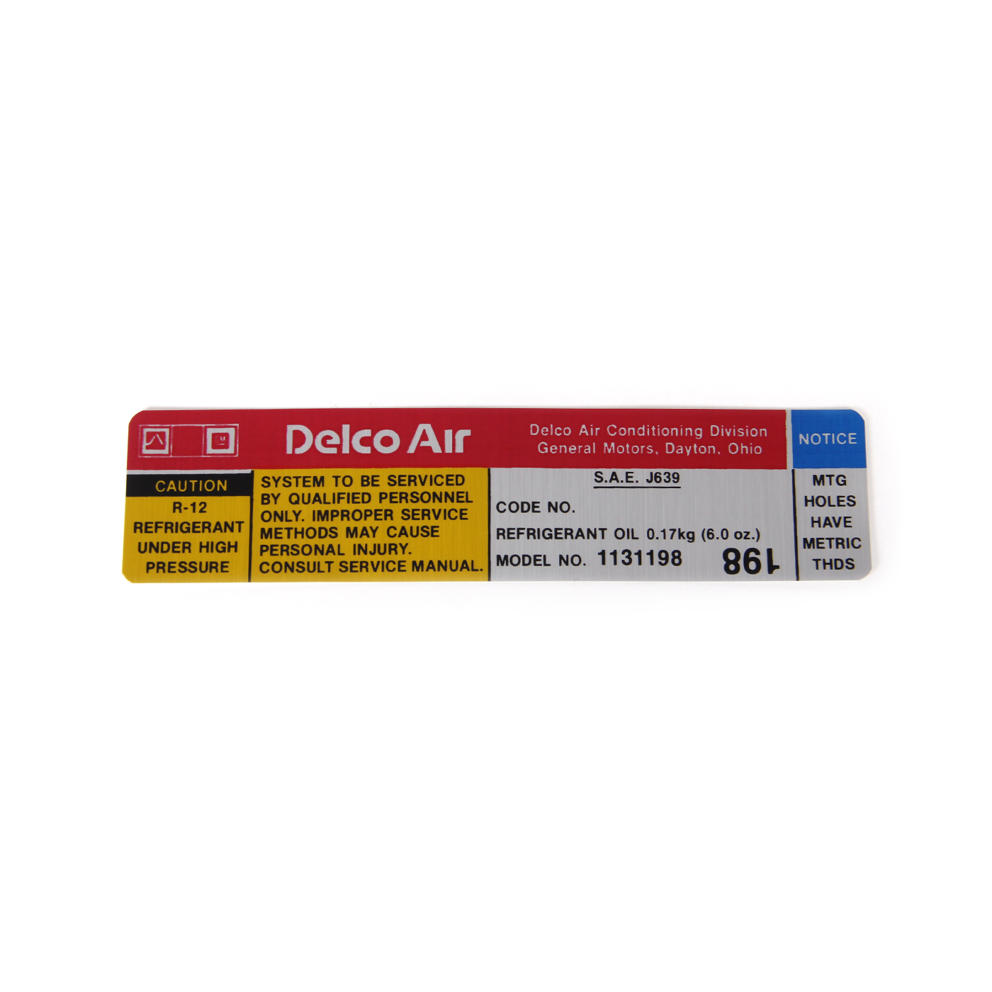 80-82 AC Declo Compressor Decal