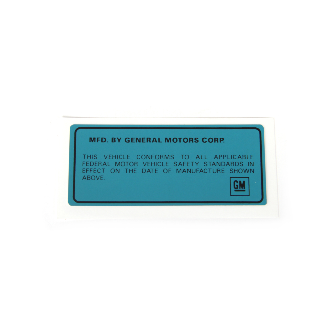 69-75 Vehicle Certification Door Decal
