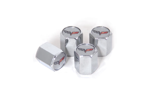 05-13 C6 Emblem Valve Stem Caps (Chrome)