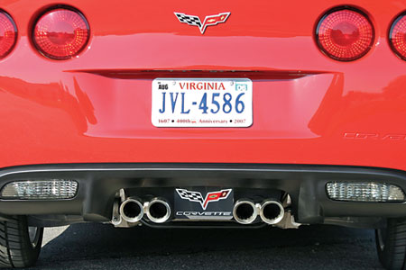 2005-2013 Corvette Rear Enhancement Plate w/Corvette Emblem (Black)