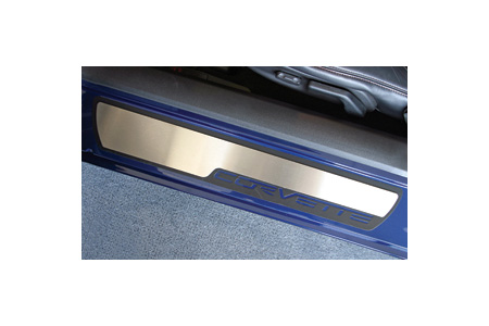 2005-2013 Corvette Stock Door Sill Stainless Overlays