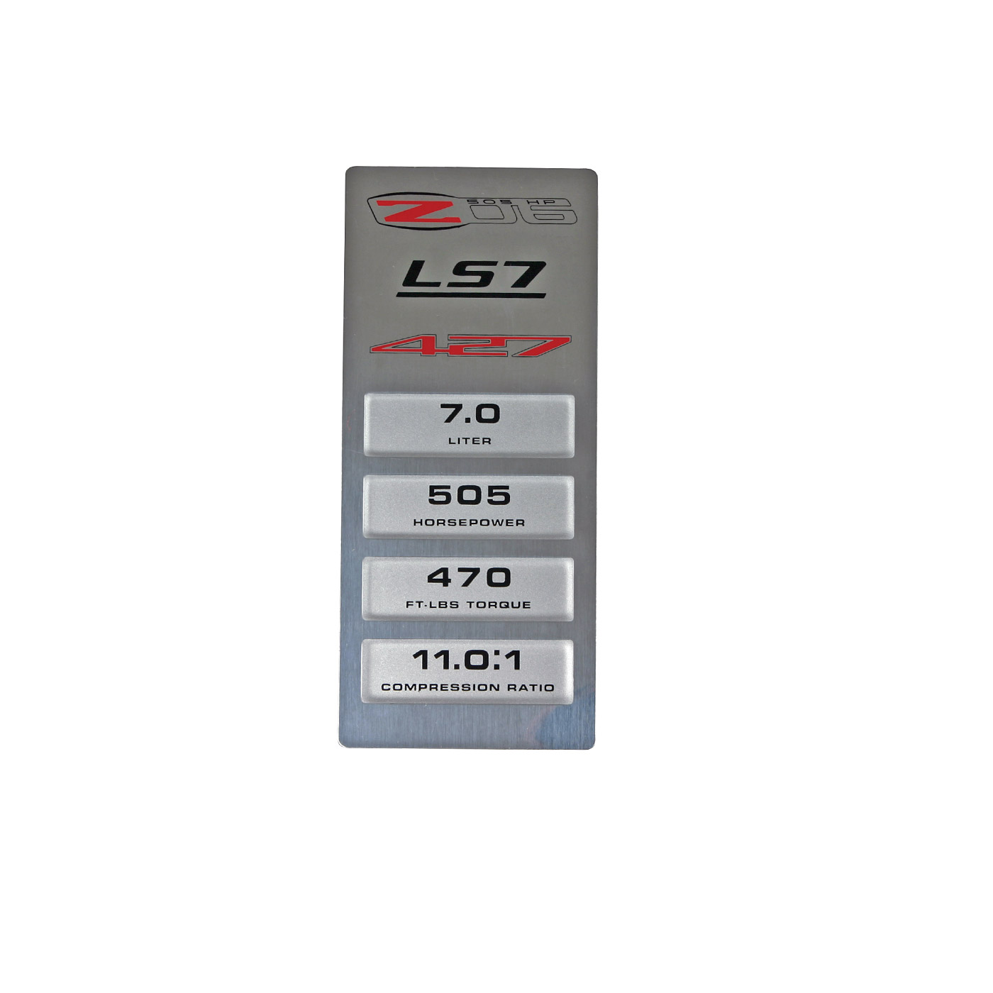 06-13 LS7 Engine Performance Data Plate