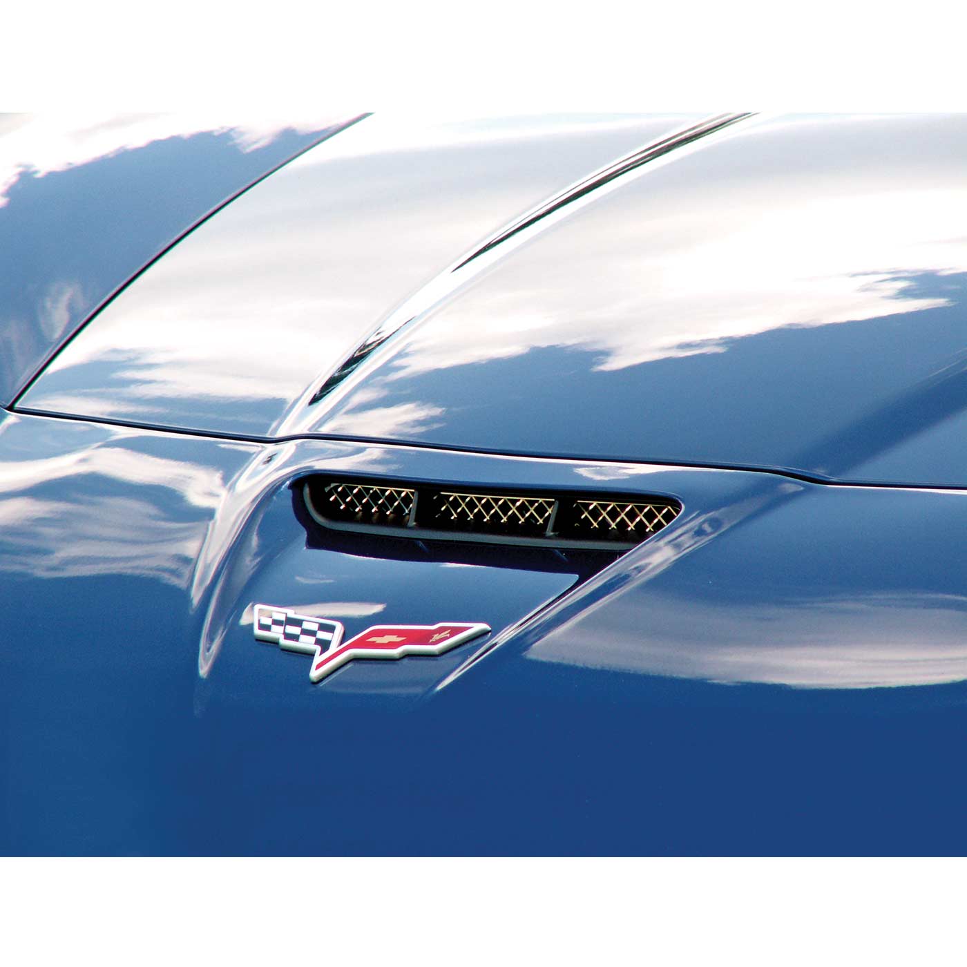 06-13 Z06/GS Laser Mesh Stainless Hood Vent Grill