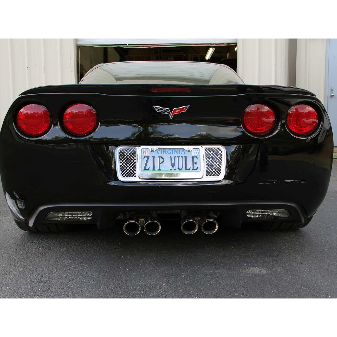 05-13 Laser Mesh Stainless Rear License Plate Backplate