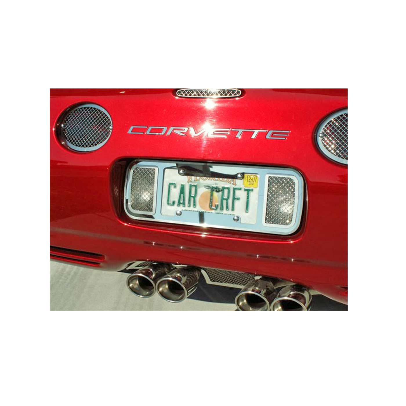 97-04 Laser Mesh Stainless Rear License Plate Frame