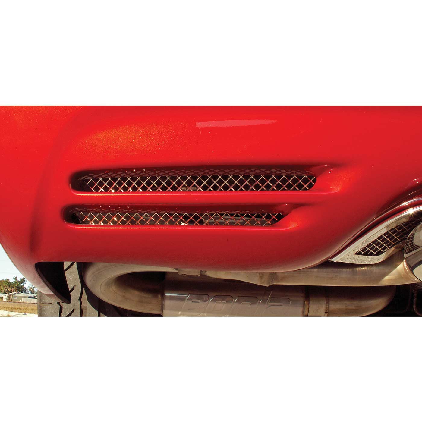 97-04 Laser Mesh Stainless Rear Bumper Grills