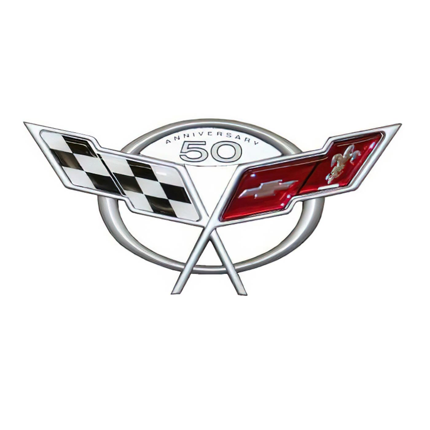 50th Anniversary Corvette Metal Wall Sign 30"x12"