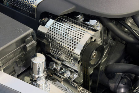 2009-2013 Corvette ZR1/LS9 Perforated Stainless Alternator Cover